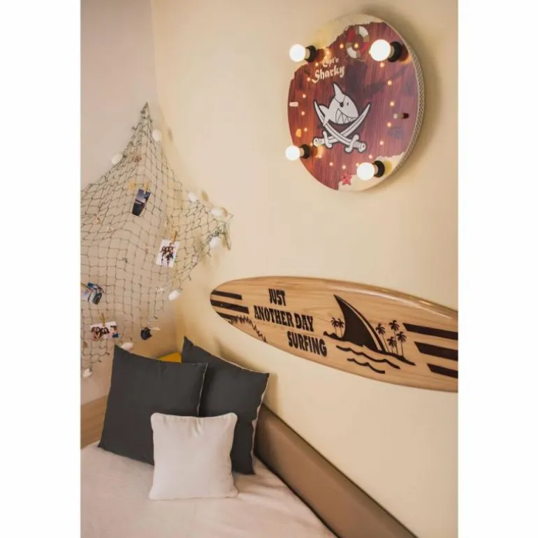 Plafonnier Elobra HOLZINSCHRIFT Brun, 4 lumières