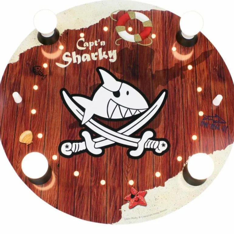 Plafonnier Elobra HOLZINSCHRIFT Brun, 4 lumières