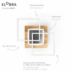 Plafonnier Elobra Panama LED Écru, 1 lumière