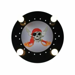 Plafonnier Elobra PIRATENKOPF Noir, 4 lumières