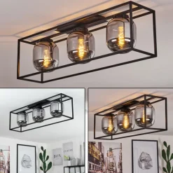 Plafonnier Elvange Noir, 3 lumières