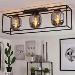 Plafonnier Elvange Noir, 3 lumières