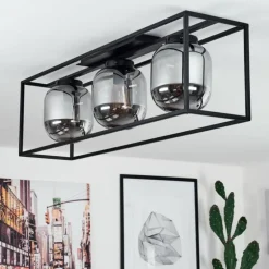Plafonnier Elvange Noir, 3 lumières