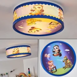 Plafonnier Erie Bleu, Multicolore, 2 lumières