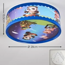 Plafonnier Erie Bleu, Multicolore, 2 lumières