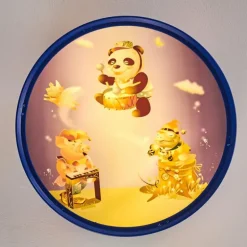 Plafonnier Erie Bleu, Multicolore, 2 lumières