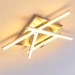 Plafonnier Eriz LED Nickel mat, 4 lumières, Télécommandes, Changeur de couleurs