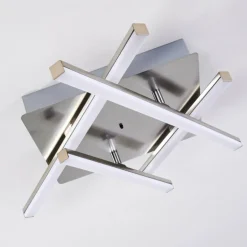 Plafonnier Eriz LED Nickel mat, 4 lumières, Télécommandes, Changeur de couleurs