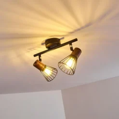 Plafonnier Errested Bois foncé, Noir, 2 lumières