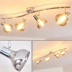 Plafonnier Esberg Chrome, 4 lumières