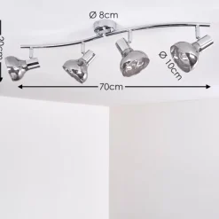 Plafonnier Esberg Chrome, 4 lumières