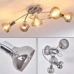 Plafonnier Esberg Chrome, 5 lumières