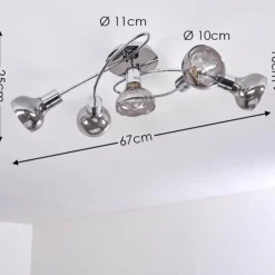 Plafonnier Esberg Chrome, 5 lumières
