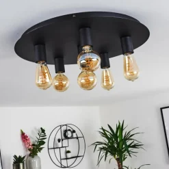 Plafonnier Esbjerg Noir, 6 lumières