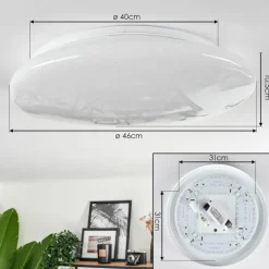 Plafonnier Esgos LED Blanc, 1 lumière, Télécommandes