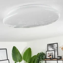 Plafonnier Esgos LED Blanc, 1 lumière, Télécommandes