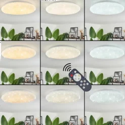 Plafonnier Esgos LED Blanc, 1 lumière, Télécommandes