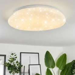 Plafonnier Esgos LED Blanc, 1 lumière, Télécommandes