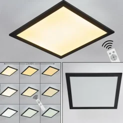 Plafonnier Essaouira LED Noir, 1 lumière, Télécommandes