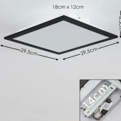Plafonnier Essaouira LED Noir, 1 lumière, Télécommandes