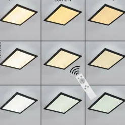 Plafonnier Essaouira LED Noir, 1 lumière, Télécommandes