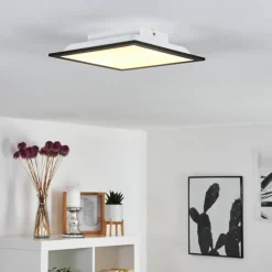 Plafonnier Essaouira LED Noir, 1 lumière, Télécommandes