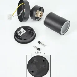 plafonnier extérieur Bessiebelle Noir, Blanc, 1 lumière