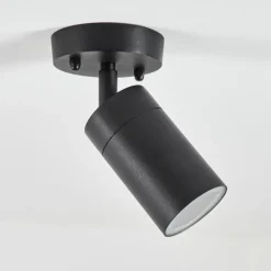 plafonnier extérieur Bessiebelle Noir, Blanc, 1 lumière