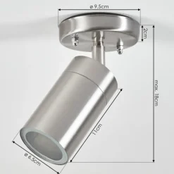 plafonnier extérieur Bessiebelle Acier inoxydable, Blanc, 1 lumière