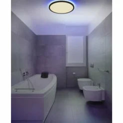 plafonnier extérieur Globo SAPANA LED Noir, 1 lumière, Télécommandes, Changeur de couleurs