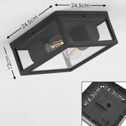 plafonnier extérieur Kiwalik Anthracite, 1 lumière