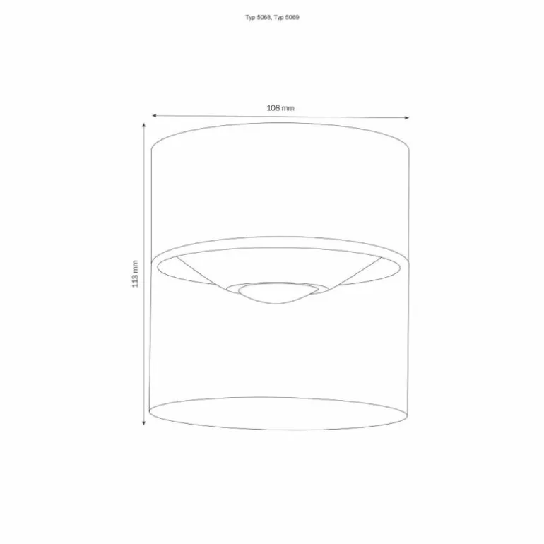 plafonnier extérieur LCD 5068 LED Noir, 1 lumière
