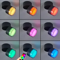 plafonnier extérieur Papagayos LED Anthracite, Blanc, 1 lumière, Changeur de couleurs