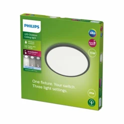 plafonnier extérieur Philips Superslim LED Noir, Blanc, 1 lumière