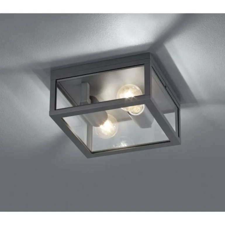 plafonnier extérieur Trio GARONNE Anthracite, 2 lumières