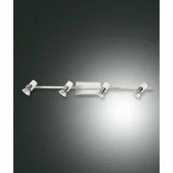 Plafonnier Fabas Luce Alice Chrome, Blanc, 4 lumières