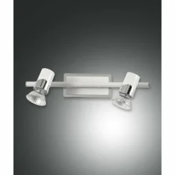 Plafonnier Fabas Luce Alice Chrome, Blanc, 2 lumières