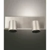 Plafonnier Fabas Luce Modo Aluminium, 2 lumières