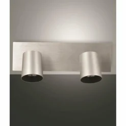 Plafonnier Fabas Luce Modo Aluminium, 2 lumières