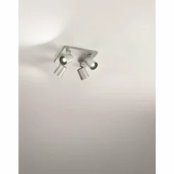 Plafonnier Fabas Luce Modo Aluminium, 4 lumières