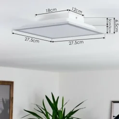 Plafonnier Farc LED Argenté, 1 lumière, Télécommandes