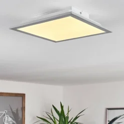 Plafonnier Farc LED Argenté, 1 lumière, Télécommandes