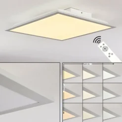 Plafonnier Farc LED Argenté, 1 lumière, Télécommandes