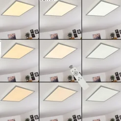 Plafonnier Farc LED Argenté, 1 lumière, Télécommandes