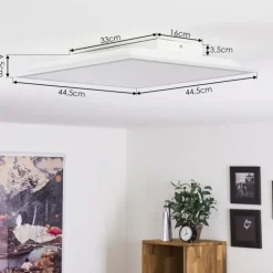 Plafonnier Farc LED Argenté, 1 lumière, Télécommandes