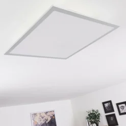 Plafonnier Farc LED Argenté, 1 lumière, Télécommandes