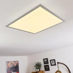 Plafonnier Farc LED Argenté, 1 lumière, Télécommandes