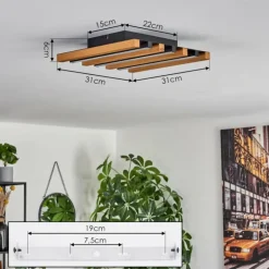 Plafonnier Favorina LED Écru, Noir, 1 lumière