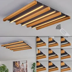 Plafonnier Favorina LED Écru, Noir, 1 lumière, Télécommandes