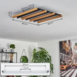 Plafonnier Favorina LED Écru, Noir, 1 lumière, Télécommandes